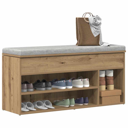Skobänk hantverksmässig ek 102x30,5x45 cm konstruerat trä