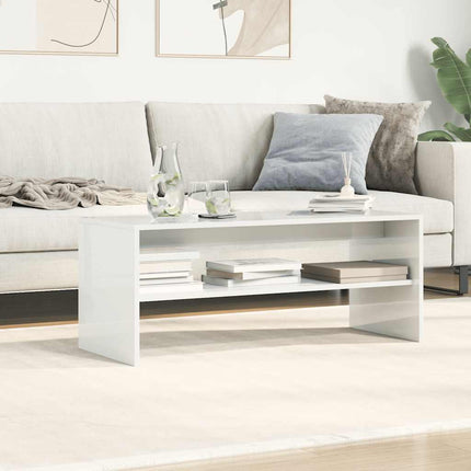 Tv-bänk vit högglans 100x40x40 cm konstruerat trä