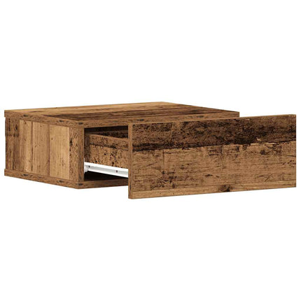 Svävande sängbord gammalt trä 40x32x15 cm konstruerat trä