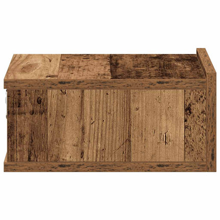 Svävande sängbord gammalt trä 40x32x15 cm konstruerat trä