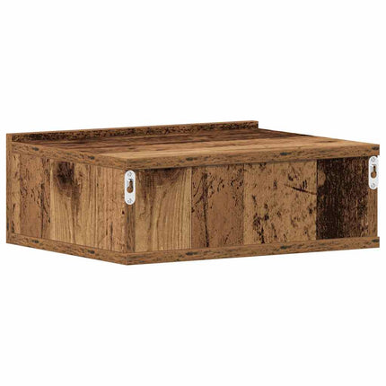 Svävande sängbord 2 st gammalt trä 40x32x15 cm konstruerat trä