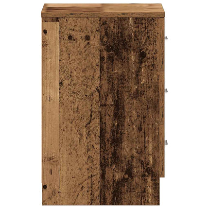 Sängbord gammalt trä 38x35x55 cm konstruerat trä