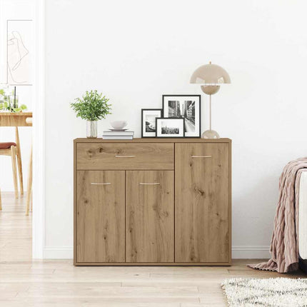 Skänk hantverksmässig ek 88x30x70 cm konstruerat trä