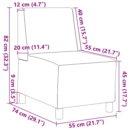 Soffstol utan armstöd svart 55 cm tyg