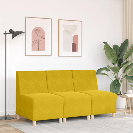 Soffstol utan armstöd gul 55 cm sammet