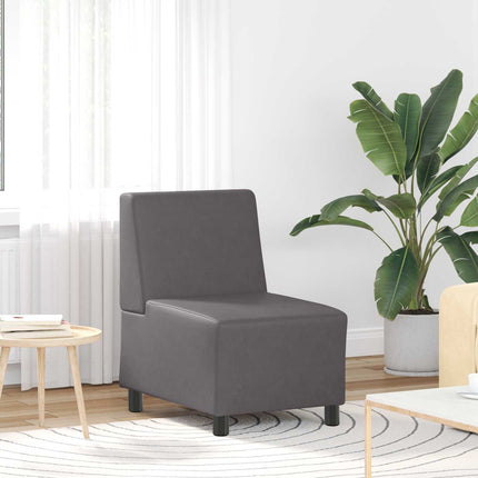 Modulsofa utan armstöd Grå 55 x 74 x 82 cm Konstläder