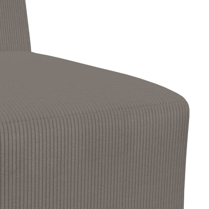 Modulsofa utan armstöd Ljusgrå 55 x 74 x 82 cm Kordread tyg