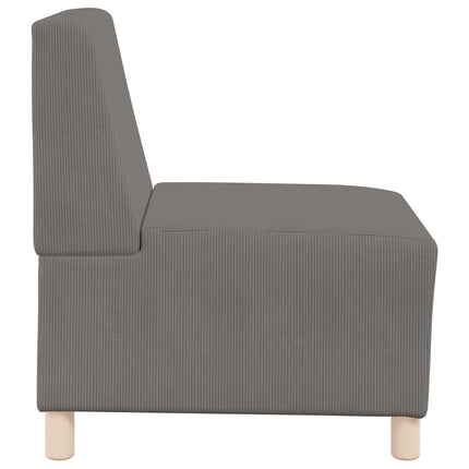 Modulsofa utan armstöd Ljusgrå 55 x 74 x 82 cm Kordread tyg