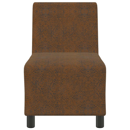 Modulsofa utan armstöd Brun 55 x 74 x 82 cm Faux Mockaläder