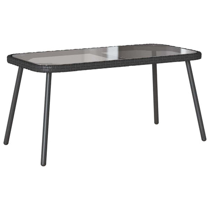 Trädgårdsmöbelset med kudde 2 pcs Svart konstrotting