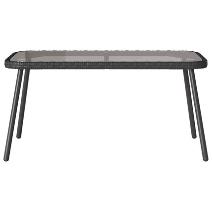 Trädgårdsmöbelset med kudde 2 pcs Svart konstrotting