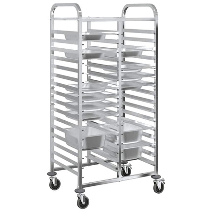 Brickvagn med 32 GN-behållare 75x55x162,5 cm rostfritt stål