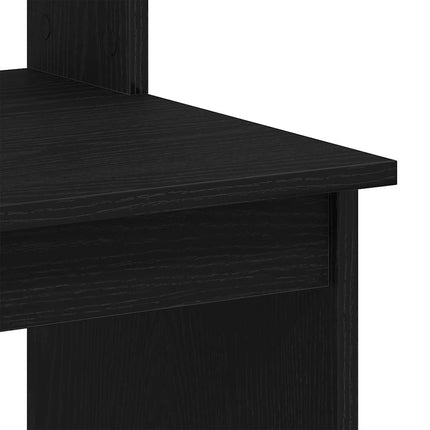 Skrivbord med hyllor svart ek 102x45x148 cm konstruerat trä