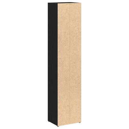 CD-skåp 2 st, svart ek 21x16x93,5 cm konstruerat trä