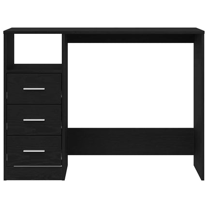 Skrivbord med lådor svart ek 102x50x76 cm konstruerat trä