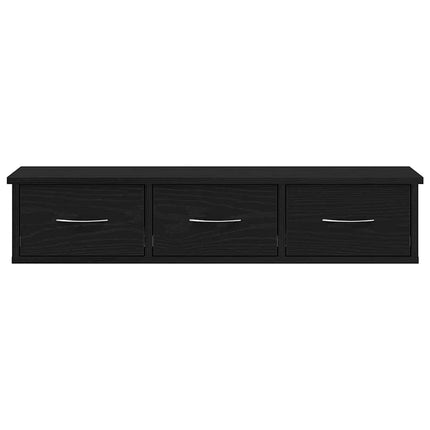 Väggskåp svart ek 88x26x18,5 cm konstruerat trä