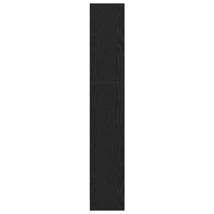 Bokhylla med 4 hyllor svart ek 80x24x143 cm konstruerat trä