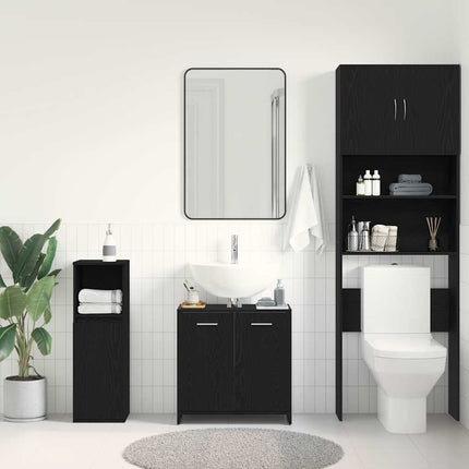 Tvättställsskåp svart ek 60x33x60 cm konstruerat trä