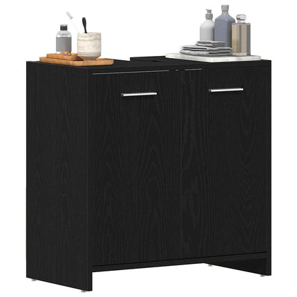 Tvättställsskåp svart ek 60x33x60 cm konstruerat trä