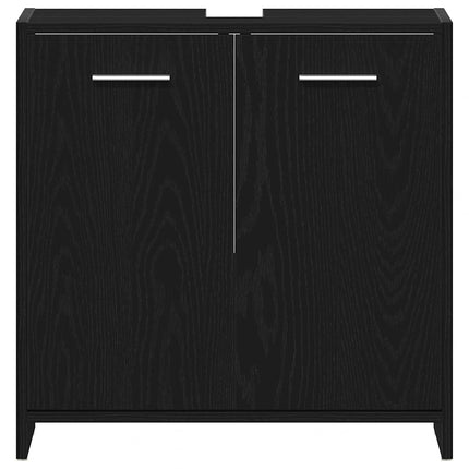 Tvättställsskåp svart ek 60x33x60 cm konstruerat trä