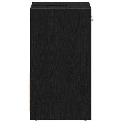 Tvättställsskåp svart ek 60x33x60 cm konstruerat trä