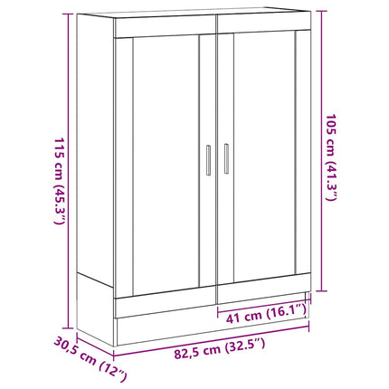 Bokhylla svart ek 82,5x30,5x115 cm konstruerat trä