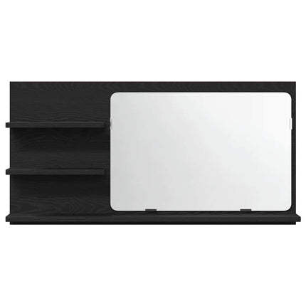 Badrumsspegelskåp svart ek 90x11x45 cm konstruerat trä