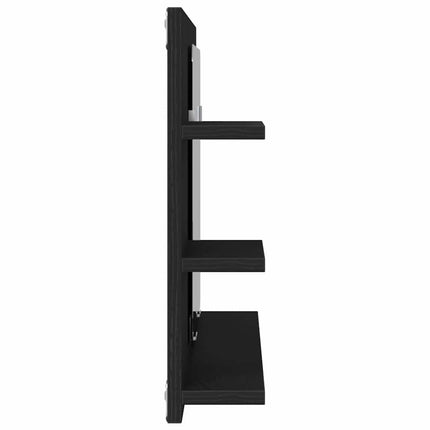 Badrumsspegelskåp svart ek 90x11x45 cm konstruerat trä
