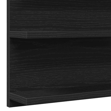 Badrumsspegelskåp svart ek 90x11x45 cm konstruerat trä