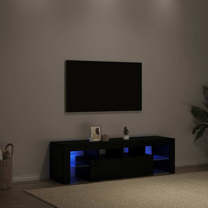 Tv-Bänk Med Led-Lampor 140X36,5X40 Cm Konstruerat Trä