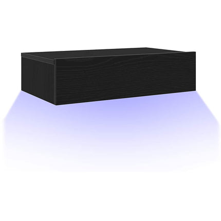 TV-skåp med LED-lampor svart ek 60x35x15,5 cm