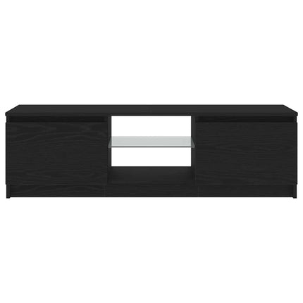 Tv-Bänk Med Led-Lampor Konstruerat Trä