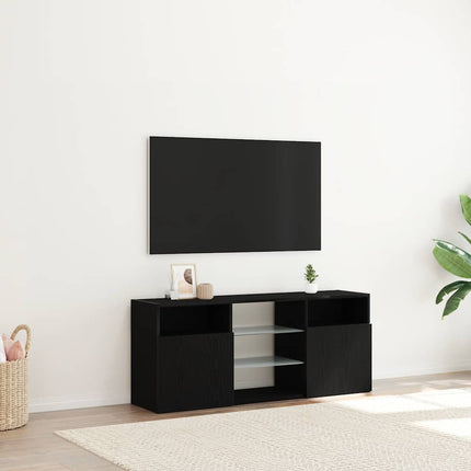 Tv-Bänk Med Led-Lampor 120X30X50 Cm Konstruerat Trä