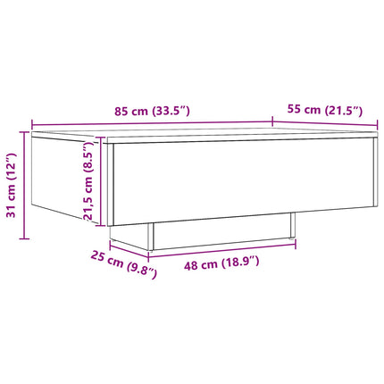 Kaffeebord Svart Ek 85 x 55 x 31 cm
