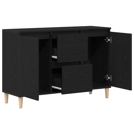 Sideboard med låda Svart 102 x 35 x 60 cm Konstruerat trä