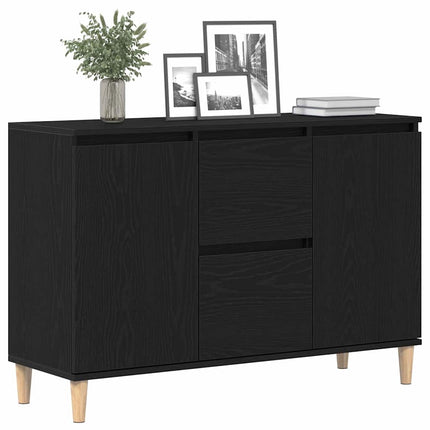 Sideboard med låda Svart 102 x 35 x 60 cm Konstruerat trä