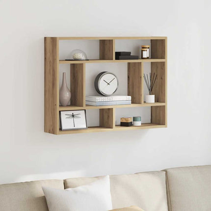 Vägghylla artisan ek 75x16x55 cm konstruerat trä