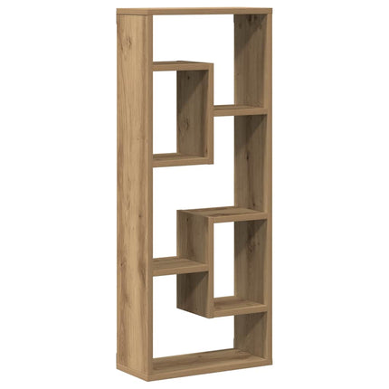 Vägghylla hantverksmässig ek 36x16x90 cm konstruerat trä