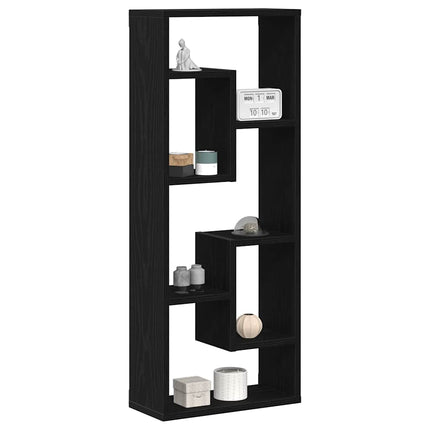 Vägghylla svart ek 36x16x90 cm konstruerat trä