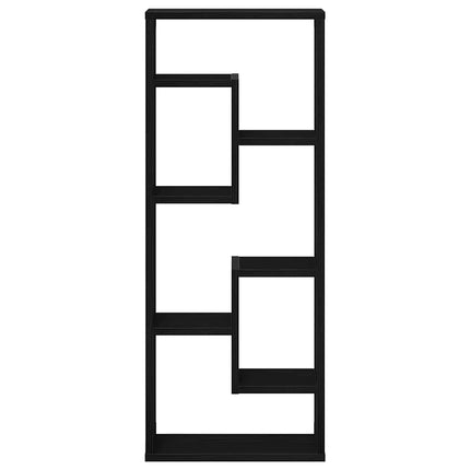 Vägghylla svart ek 36x16x90 cm konstruerat trä