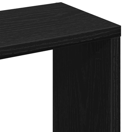 Vägghylla svart ek 36x16x90 cm konstruerat trä