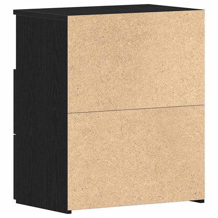 Nattduksbord 2 pcs Svart Ek 50 x 32 x 60 cm Konstruerat trä