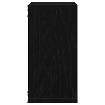 Vägghylla kubformad 2 st svart ek 30x15x30 cm konstruerat trä