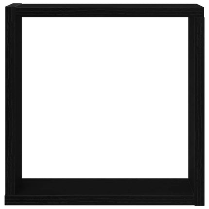 Vägghylla kubformad 6 st svart ek 30x15x30 cm konstruerat trä
