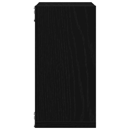 Vägghylla kubformad 6 st svart ek 30x15x30 cm konstruerat trä