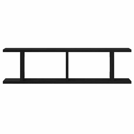 Vägghyllor 2 st svart ek 75x18x20 cm konstruerat trä
