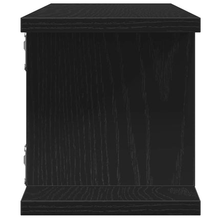 Vägghyllor 2 st svart ek 75x18x20 cm konstruerat trä