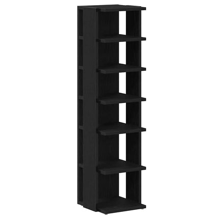 Skohyllor 2 st svart ek 25x27x102 cm konstruerat trä