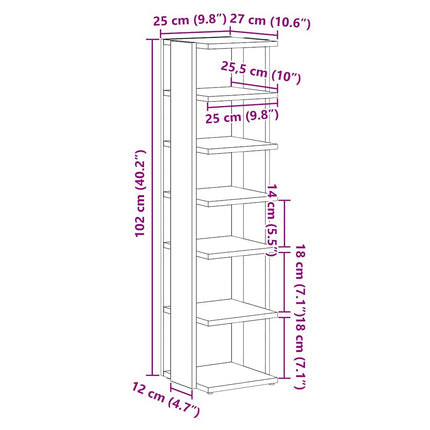 Skohyllor 2 st svart ek 25x27x102 cm konstruerat trä