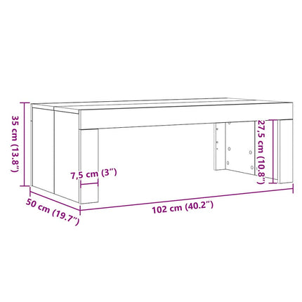 Kaffeebord Svart Ek 102 x 50 x 35 cm Konstruerat trä